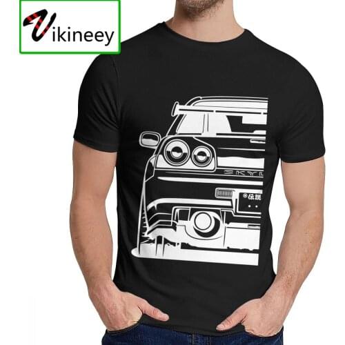 O-neck Skyline R34 JDM GTR Hallowmas T-Shirt Casual Unisex Slim Homme Classic Tee Shirt Free Shipping