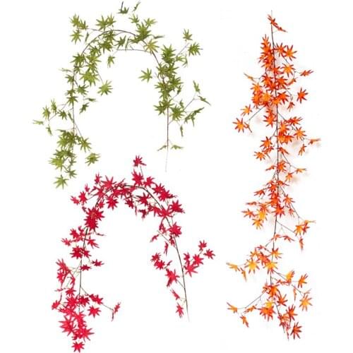 3 Colors Artificial Flowers Maple Leaves Rattan Simulation Decorative Silk Leaves Fake Fall Leaves For Home Wedding Party Decor