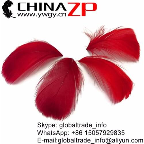 Leading Supplier CHINAZP Factory 500pcs/lot Selected Prime Quality Dyed Red Goose Nagoire Loose Feathers