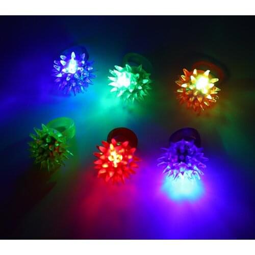 24 LED Light Up Soft Rivet Rings Bulk Blinking Jelly Ring Birthday Party Favor for Bar Parties Bag Fillers Toy Assorted Colors