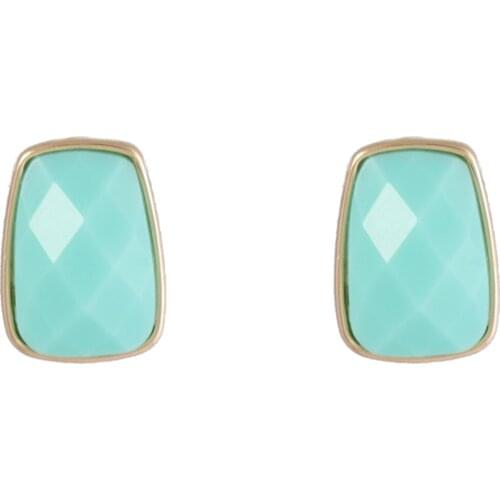 Fashion Faceted Resin Button Stud Earrings Pearls Button Studs Earrings for Women Acrylic Stone Earrings