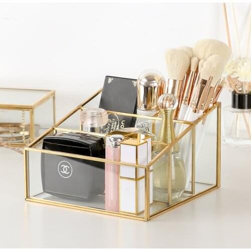 Fashion Makeup Organizer Lipstick Makeup Brush Holder Cosmetic Storage Box Sundries Storage Organizer Desktop Makeup Jewelry Box