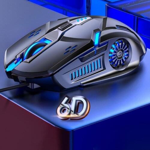Silent/Sound USB Wired 6-Buttons 3200DPI Adjustable Light Gaming Mouse for PC