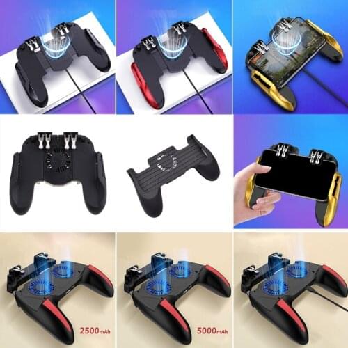 2021 New Mobile Phone Cooling Fan Radiator 6 Finger Trigger Cellphone Game Controller Portable Phone Fast Cooling Gamepad