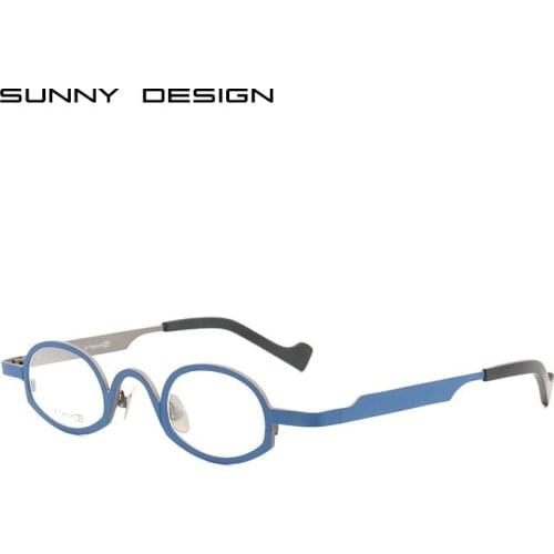 Pure Titanium Glasses Frame round Avant-Garde Eccentric Myopic Anti Blue-Ray Presbyopic Glasses