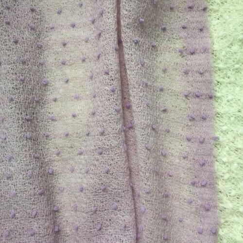 Wholesale small balls Dots Knit Fabrics Woollen textile light purple fabrics