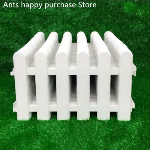 5PCS/set Plastic Garden Fence Easy Assemble White European Style Insert Ground Type Plastic Fences for Garden Countryyard Decor