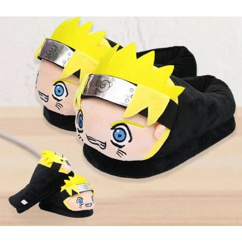 28cm Anime Uzumaki Naruto Plush Slippers Cartoon Cosplay Costume Shoes Men Women Indoor Home Winter Warm Shoes Gifts