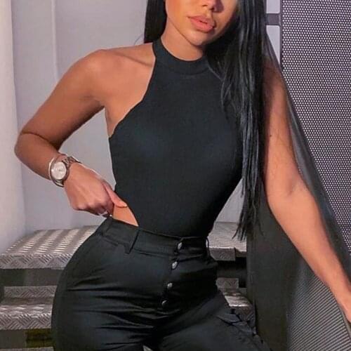 Ribbed Knit Bodysuit Women Sexy High Leg Thong Bodysuit Sleeveless Cut Out Neon Solid Fashion Streetwear Body Outfits Streetwear