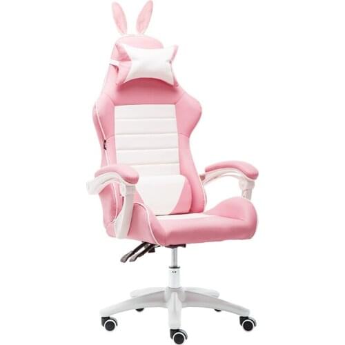 Luxury Home office Computer chair E-sports fashion chair game backrest competitive racing chair pink white live chair