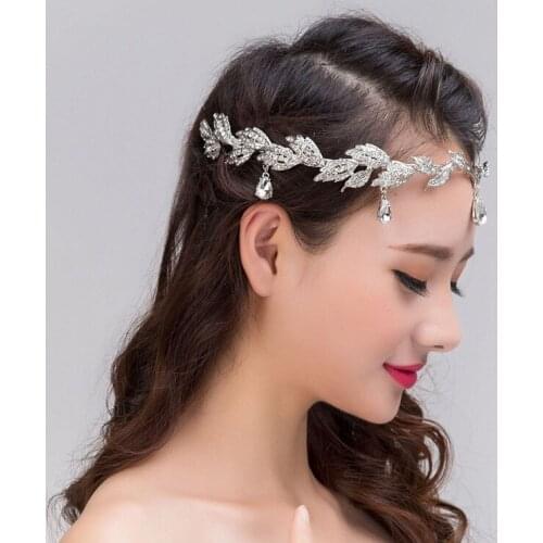 Luxury Bridal Forehead Brow Pendant Rhinestone Headband Bridal Wedding Headdress Birthday Crystal Princess Crown Jewelry