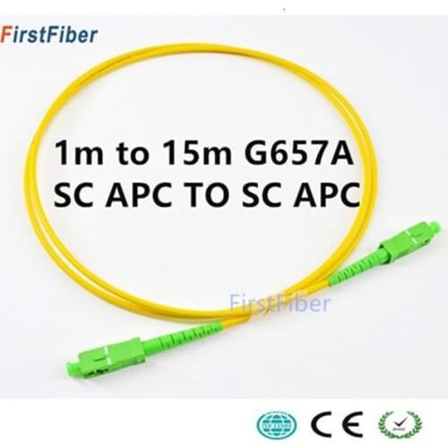 SC APC Fiber Patch Cable FTTH SC Optical Patch Cord 5m 2.0mm PVC G657A , Simplex SM 1m 2m 3m 10m 15m