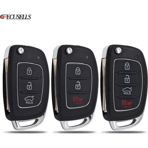 3 Button Folding Flip Remote Key Shell Case Smart Car Key Housing Fob Uncut Blade For Hyundai i10 i20 i30 i35 i40 IX45 Genesis