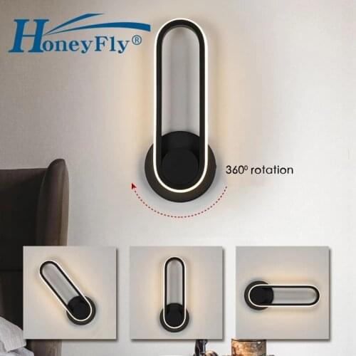 HoneyFly LED Rotatable Wall Light 220V 12W Bedside Lamp Corridor Passage Sconce Lamp foyer Wall lamp Indoor Lighting
