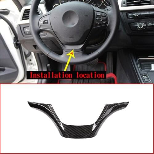 Carbon Fiber For BMW 3 Series F30 320i 320 328 328i 2013-2018 ABS Car Steering Wheel Trim Stickers Accessories