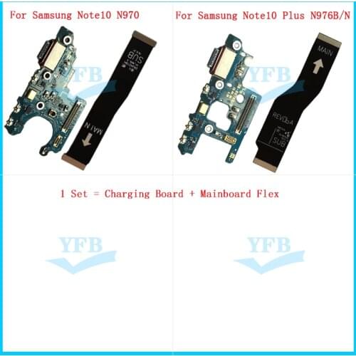 10set USB Charging Port Dock Board Connector Main Motherboard Flex Cable For Samsung Galaxy Note10 Note 10 Plus N970 N976B/N