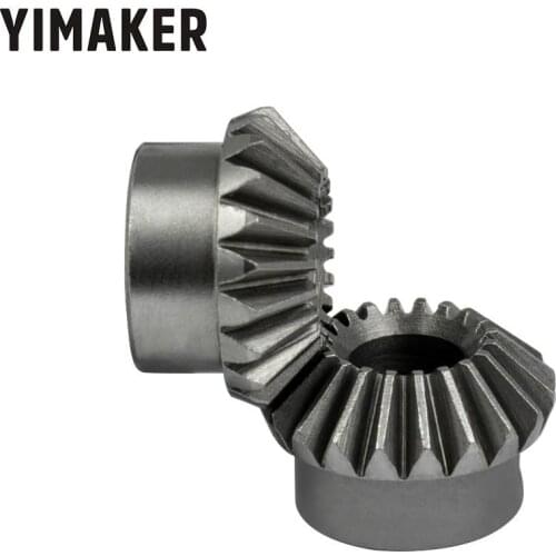 YIMAKER 2pcs 8mm 1:1 Bevel Gear 1 Modulus 20 Teeth With Inner Hole 8mm 90 Degree Drive Commutation Steel Gears Screw Hole M4