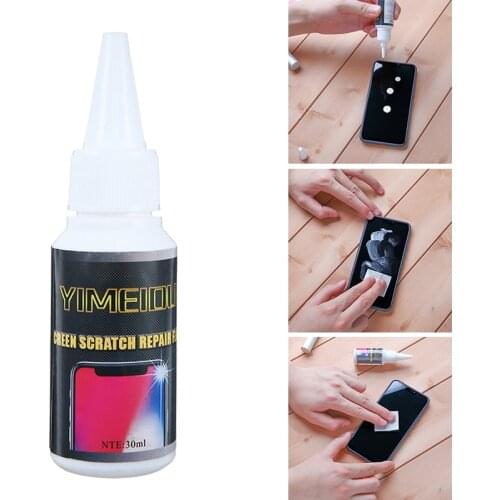 Pohiks 1pc 30ml Glass Polish Scratch Remover Transparent Screen Repair Liquid Set for Cell Phone Screens Watches LCD Display