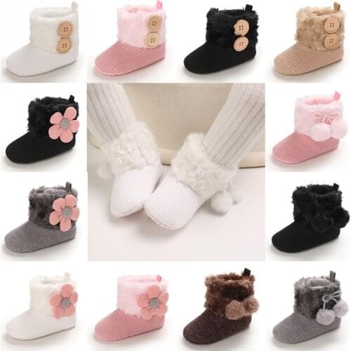 Newborn Baby Girl Boy Snow Boots Soft Sole Non-Slip Baby Shoes For Winter Warmth Comfortable Ankle Boots For Winter Warmth