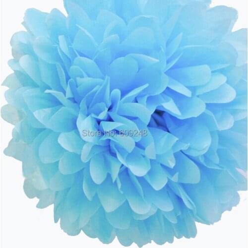 10pcs 8"(20cm) Party Decorations Aqua Blue Tissue Paper Pom Poms Hanging Craft Flower Ball,3 Days Delivery on Orders over $100