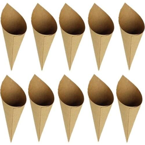 100pcs Creative Vintage kraft Paper cylinder Confetti Cones Petal Candy Holder Wedding Party Supplies Decor