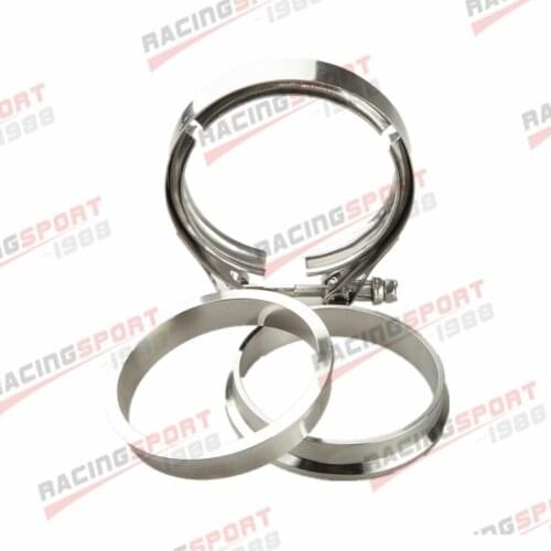 3.5" V-Band Vband Clamp CNC Stainless Steel Flange Flanges Kit Turbo