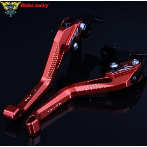 3D Rhombus Hollow Design patent For Yamaha MT-03 MT 03 MT03 2015-2017 2016 CNC Red Motorcycle Brake Clutch Levers Laser New Logo