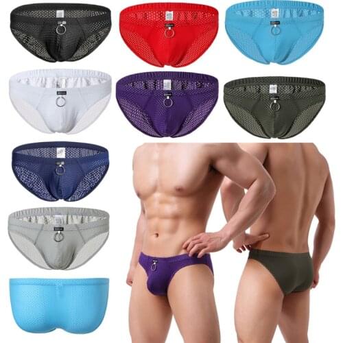 4/8pcs Sexy Underwear Men Briefs Bikini Breathable Underpants Male U Convex Penis Pouch Low Waist Mesh Panties Cueca Jockstraps