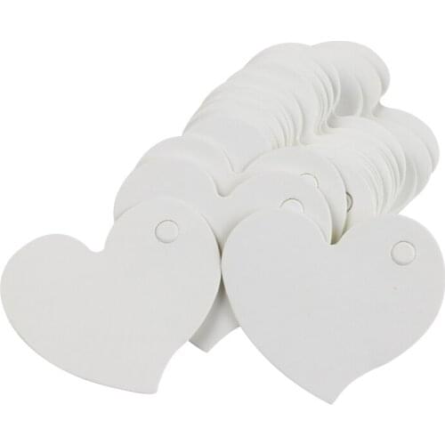 50pcs DIY white 4.5*4 cm heart Food Label Wedding Gift cake box Decorating Tag