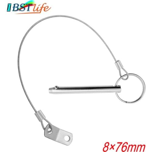 8*76mm SS316 Boat Top Bimini Top Quick Release Ball Pin with Lanyard Marine Hardware Deck Hinge Replacement Accessories