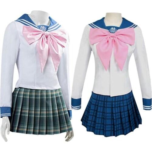 Anime Dangan Ronpa Danganronpa Sayaka Maizono Wig Cosplay Costumes Salior Suit Uniform Skirt Shoes Halloween Costumes for Women