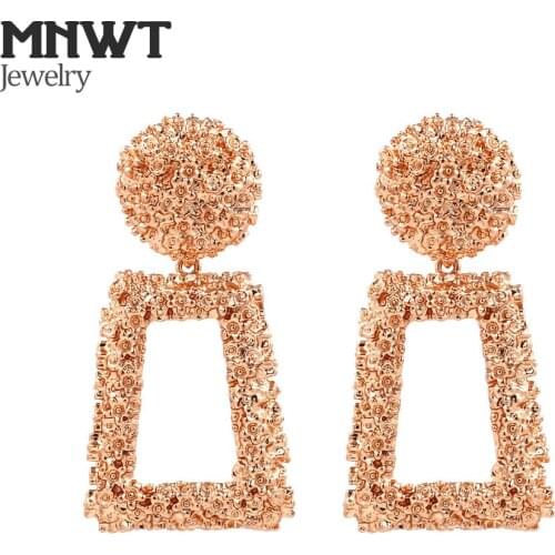 MNWT Big Vintage Earrings Geometric Statement Earring Fashion Jewelry Trend Metal Earing Hanging