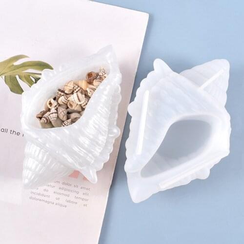DIY Crafts Container Crystal Epoxy Resin Mold Conch Storage Box Silicone Mould Handmade