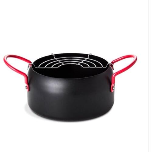 Deep Frying Pot Tempura Fryer Pan Fried Chicken Pot Cooking Tools Kitchen Utensil with Colanders & Strainers Chicken wings