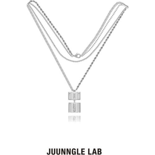 JUUNNGLE LAB Razor Steel Necklace, Layered, Unisex, Hip-hop, Blade, Gold-plated, Necklace, Trendy