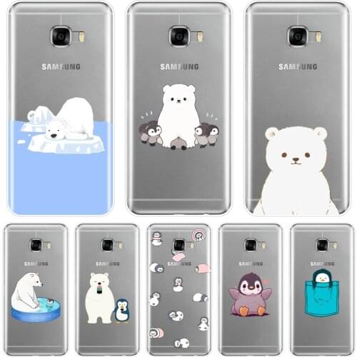 Soft Phone Case For Samsung Galaxy C5 C7 C9 Pro Bear Penguin Kawaii Cute Funny Silicone Back Cover For Samsung Galaxy C5 C7 C8