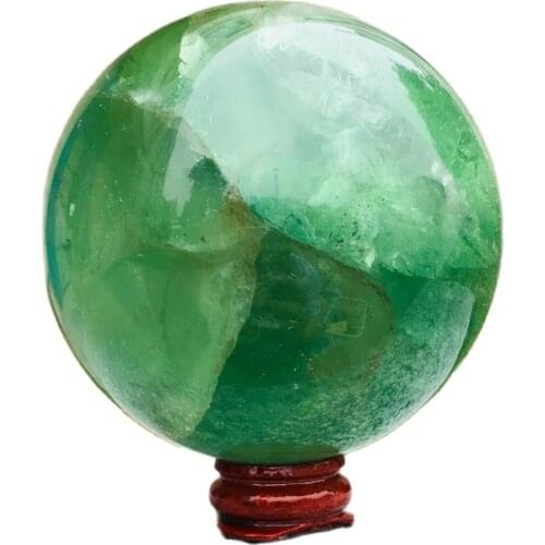 Natural Green Fluorite Ball Quartz Crystal Healing Sphere Reiki stone
