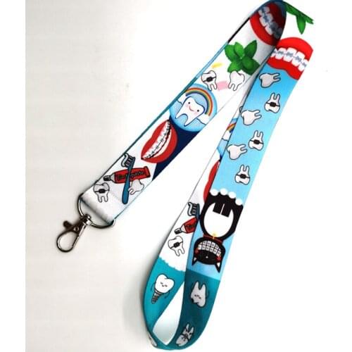 New 10 pcs Tooth Straps Lanyard Mobile Neck Keychains R-41