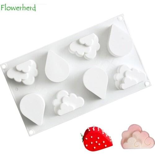 Cloud Water Drop Strawberry Shape Silicone Mold DIY Resin Mould French Pastry Mousse Glaze Cake Decorating Tools Baking Tool