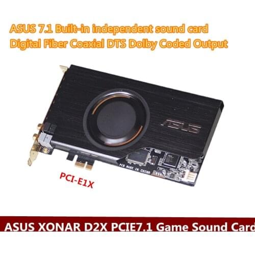 Original ASUS XONAR D2X Built-in independent sound card DTS Fiber Coaxial PCI-E 7.1 Vocal tract Music Game Sound Card