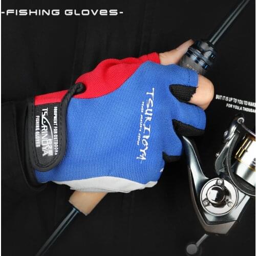 TSURINOYA Sport Fishing Gloves Full Finger 3 Half-Finger Autumn Outdoor Wear-resistant Non-slip Cycling Driving Protective Glove