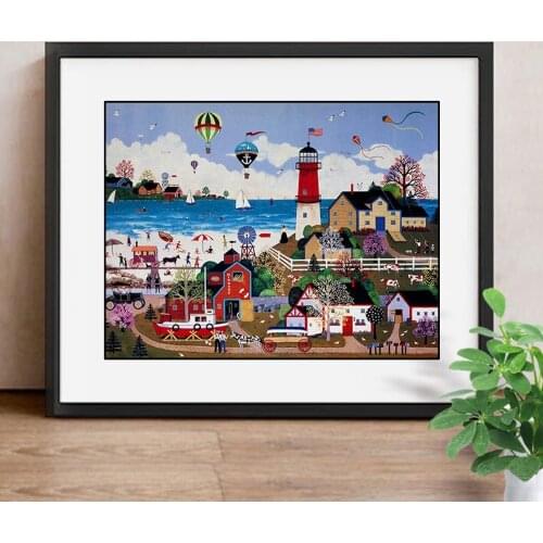 Full Square/Round Drill 5D DIY Diamond Painting Cartoon Mosaic Cross Stitch Diamond Embroidery Beach Decoration Home