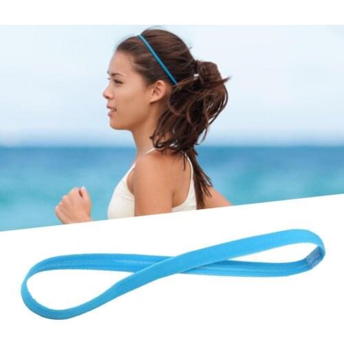 Gym Anti-Slip Thin Elastic Sports Headband Women Yoga Hair Bands Slim Fitness Sweatband For Men Multicolor High Quality