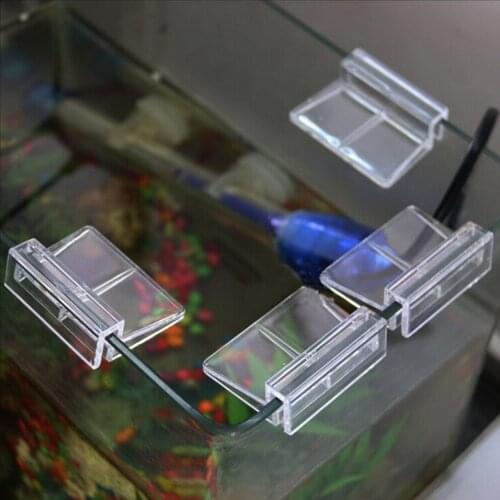 4Pcs 6/8mm Clear Aquarium Fish Tank Plastic Clips Glass Cover Support Holders Wholesale
