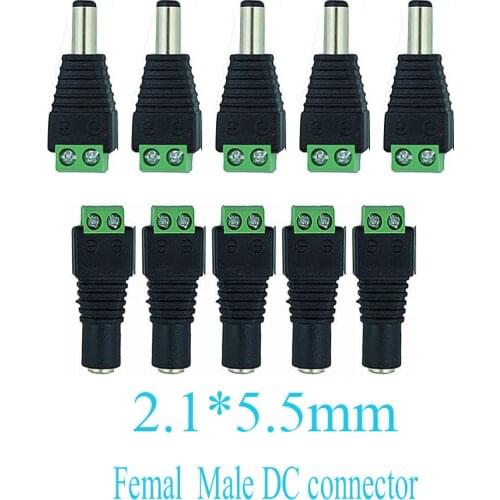 DC 12V Connector for LED Strip Free Welding LED Strip Adapter Connector Male or Female