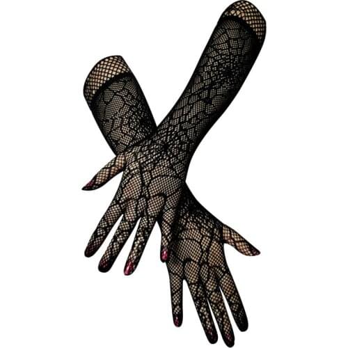Sexy Lace Gloves Womens Summer Sunscreen Thin Long UV Blocking Gloves Black Lace Gloves Flirting Sexy Glove Erotic Sex Games