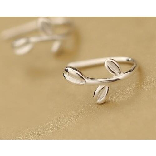 925 Sterling Silver Stud Earring Leaf Earrings For Women Wedding Gift Sterling-silver-jewelry Pendientes Mujer