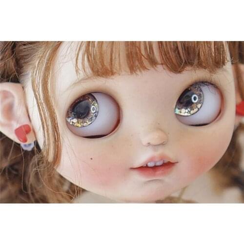 Blythe Size glass eye piece real hand painted eye piece color changing flash doll accessories