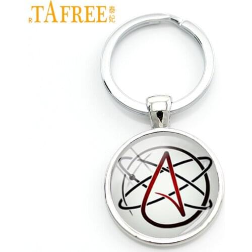 TAFREE Atheist atom symbol key chain fashion atheist logo keychain atheism movement jewelry fashion women atheist gifts KC523