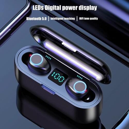 TWS earphone wireless Bluetooth 5.0 sport Earbuds Headset With Microphone 2000mAh power bank for iPhone Xiaomi Redmi Huawei
